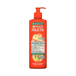 FRUCTIS Keratina 10 en 1 de Garnier Crema sin aclarado para cabellos dañados 400 ml.