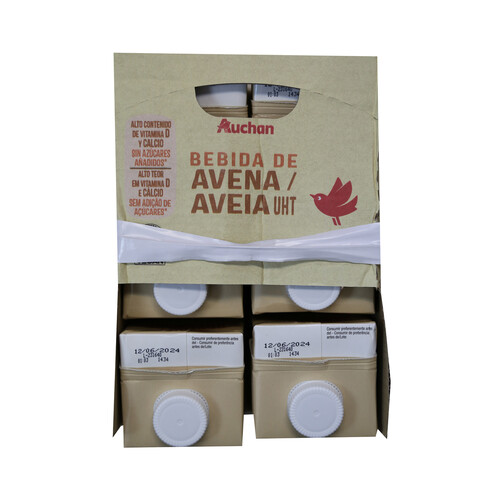 AUCHAN Bebida de avena con alto contenido de calcio y vitamina D 6 x 1 l. Producto Alcampo