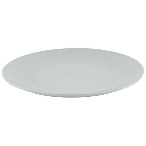 Plato llano redondo fabricado en porcelana color blanco, 26cm. de diámetro, ACTUEL.