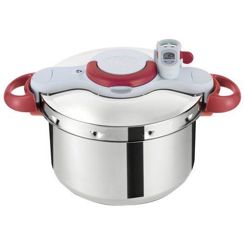 Olla a presión de 6 litros de capacidad con sistema de cuenta atrás para la cocción perfecta, TEFAL.