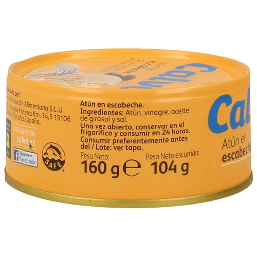 CALVO Atún en escabeche lata de 160 g.