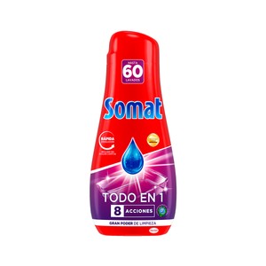 Imagen de SOMAT Detergente para lavavajillas en gel,Todo en 1 SOMAT 60 lav 1080 ml.
