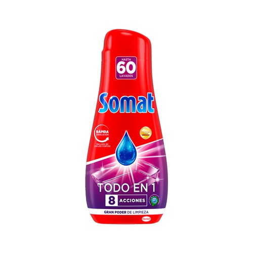 SOMAT Detergente para lavavajillas en gel,Todo en 1 60 lav 1080 ml.