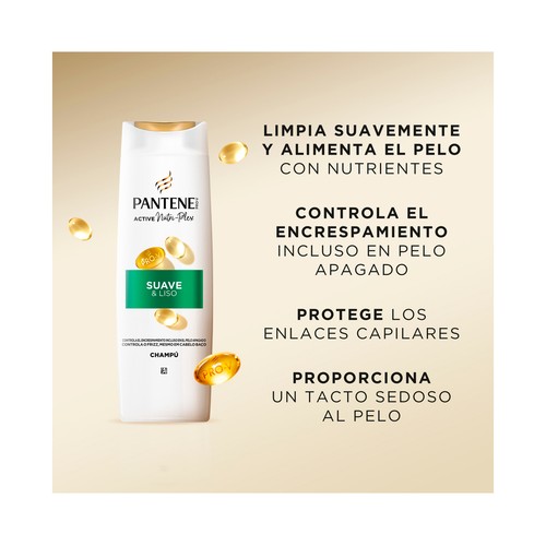 PANTENE Pro-v suave & liso Champú para cabellos encrespados o apagados 2 x 325 ml.