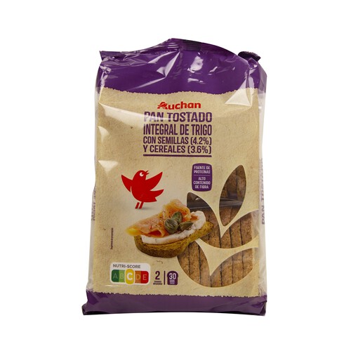 PRODUCTO ALCAMPO Pan tostado integral multicereales con semillas de lino, sésamo y girasol 270 g,