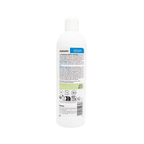 BABARIA Champú anticaspa de cebolla 380 ml.