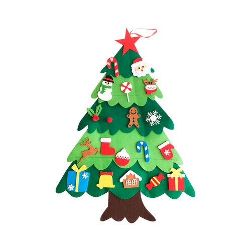 Árbol de navidad colgante con decoración, 70x98 cm, ACTUEL.