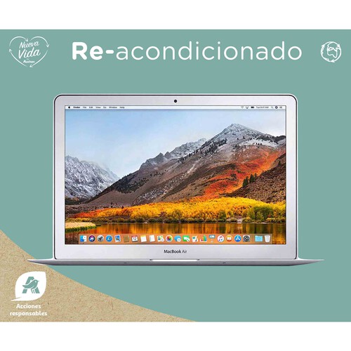 Portátil 33,02 cm (13) APPLE MacBook Air A1466 2017(REACONDICIONADO), Intel Core i5, 8GB Ram, 128 SSD, Intel HD Graphics 6000, macOS. 