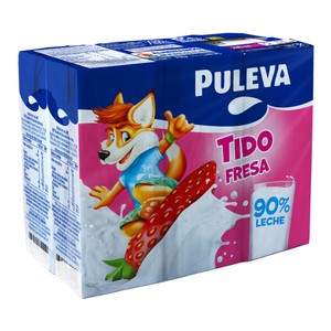Imagen de PULEVA Batido con sabor a fresa, elaborado con un 90% de leche PULEVA 6 x 200 ml.