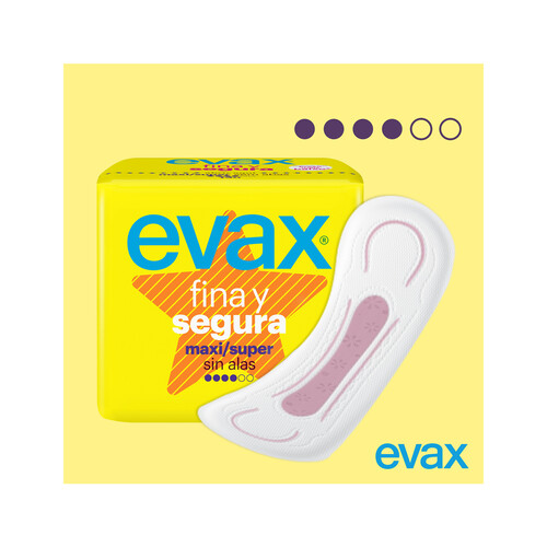 EVAX Compresas sin alas super/maxi EVAX Fina y segura 13 uds.