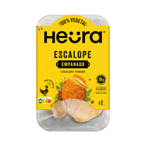 HEÜRA Escalope empanado a base de proteína de soja y trigo HEÜRA 2 x 110 g.