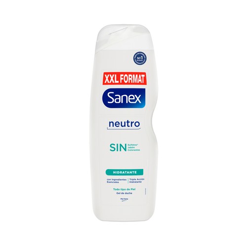 Gel de ducha o baño hidratante para piel normal SANEX Zero% 900 ml.