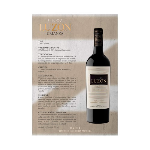 FINCA LUZÓN  Vino tinto de crianza con D.O. Jumilla botella 75 cl.