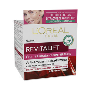 L´ORÉAL PARIS Crema de dia hidratante y anti-arrugas acción intensa, apta para pieles sensibles L´ORÉAL PARIS Revitalift 50 ml.