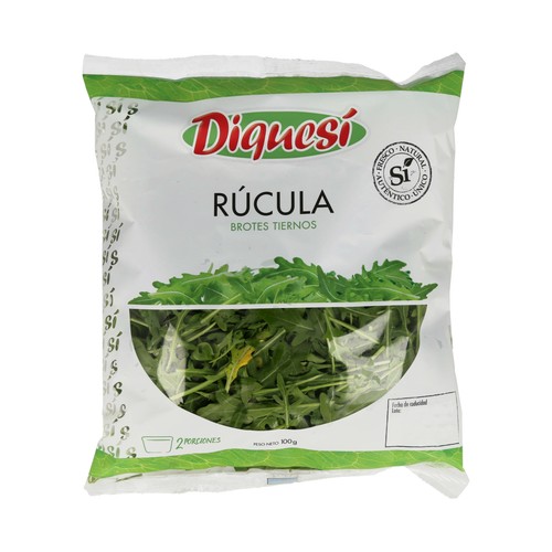 Brotes tiernos de rúcula DIQUESÍ, bolsa de 50 g.
