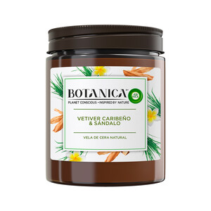 AIR WICK Vela de cera natural vetiver caribeño y sándalo natural AIR WICK BOTANICA 205 g.