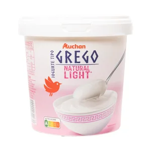 AUCHAN Yogur estilo griego natural ligero con 2% de materia grasa 1 kg Producto Alcampo.