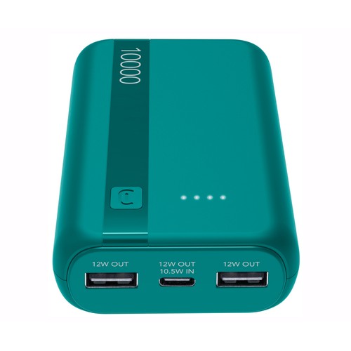 Batería portátil CELLULAR LINE PBENTRYCOL, 2 usb-a, 1 usb-c, 10000 mAh, color azul