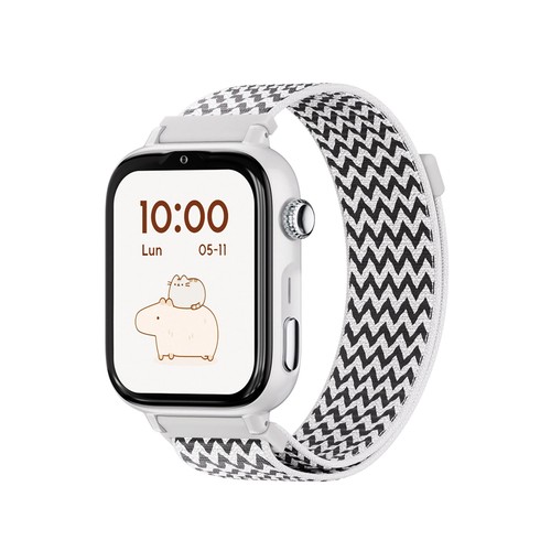 Smartwatch SAVEFAMILY SaveWatch Plus 2, Esfera Blanca, Correa de Tela ZigZag".