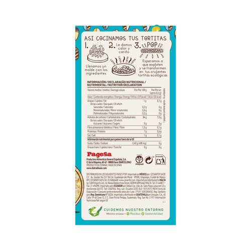 DIAT RADISSON Tortitas de maíz, sin gluten 135 g.