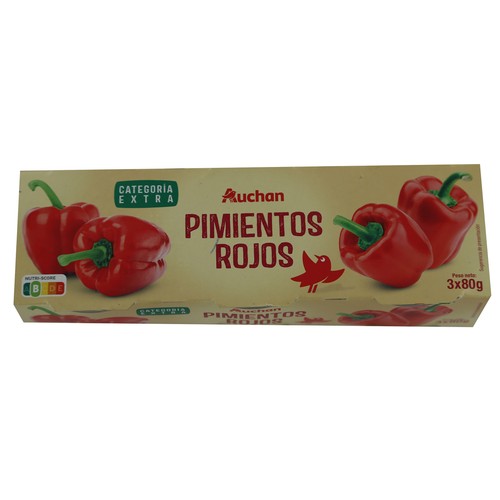 Pimientos rojos de categoría extra PRODUCTO ALCAMPO pack 3 uds. x 60 g.