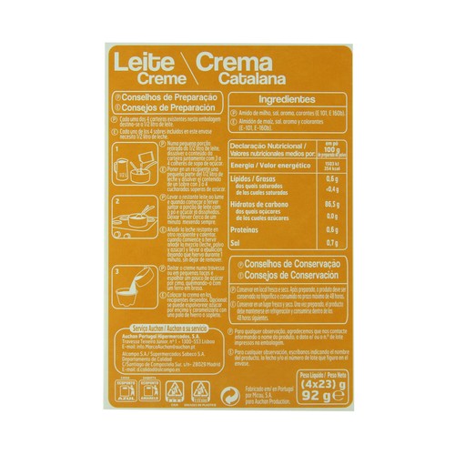 PRODUCTO ALCAMPO Crema catalana 92 g