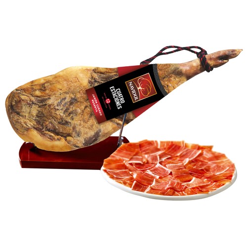 Jamón curado reserva, cortado a cuchillo NAVIDUL Cuatro estaciones - Loncha fina 1 mm