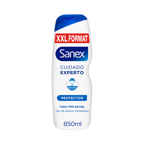 SANEX Cuidado experto Gel hidratante y protector para ducha o baño, para todo tipo de pieles 850 ml.