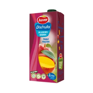 JUVER Néctar de mango y manzana, sin azúcares añadidos 2 l.