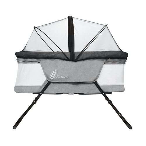 Minicuna plegable Trip, color gris, ASALVO.