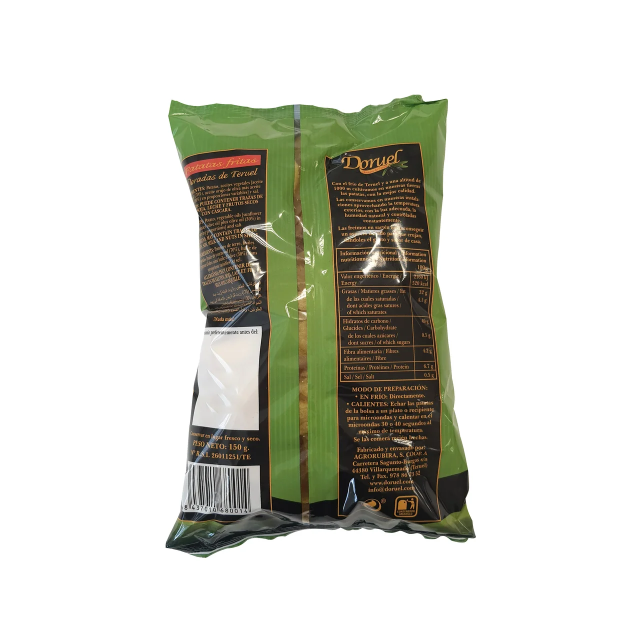DORUEL Patatas fritas DORUEL 150 g.