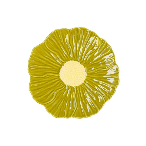 Plato Flor Verde 21Cm Porcelana Silvestre . BIDASOA