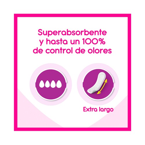 CAREFREE Plus long Salvaslips (protegeslips) extra-largos con fresca fragancia 40 uds.