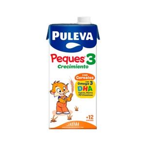 Imagen de PULEVA Peques 3 Leche (3) de crecimiento con cereales, de 12 a 36 meses 1 l.