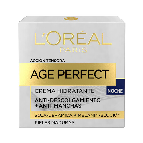 L´ORÉAL PARIS Crema de noche con acción hidratante, especial pieles maduras L'ORÉAL PARIS Age perfect 50 ml.