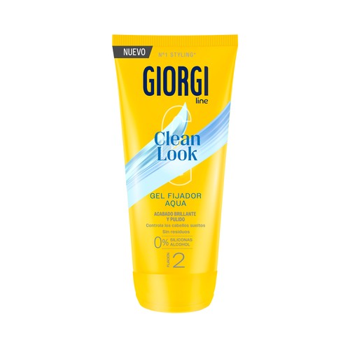 GIORGI Clean look Gel fijador (gomina) fijación 2, con acabado brillante y pulido 170 ml.
