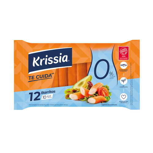 Barritas de surimi 0 % Materia Grasa KRISSIA 12 uds. 180 g.