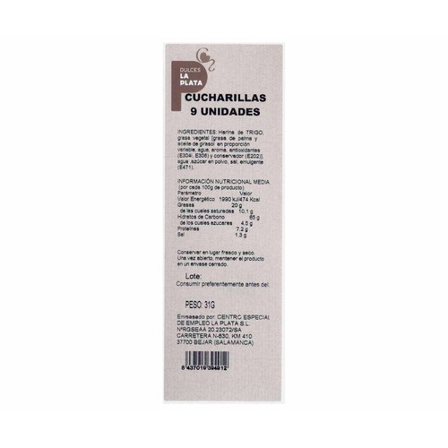 Dulces La Plata Cucharillas 9 uds. 31 g. 