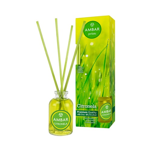 AMBAR Ambientador de varillas con citronela 30 ml.