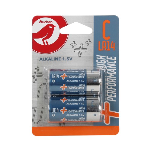 Pack de 2 pilas alcalinas C, LR14, 1,5V, PRODUCTO ALCAMPO +power.