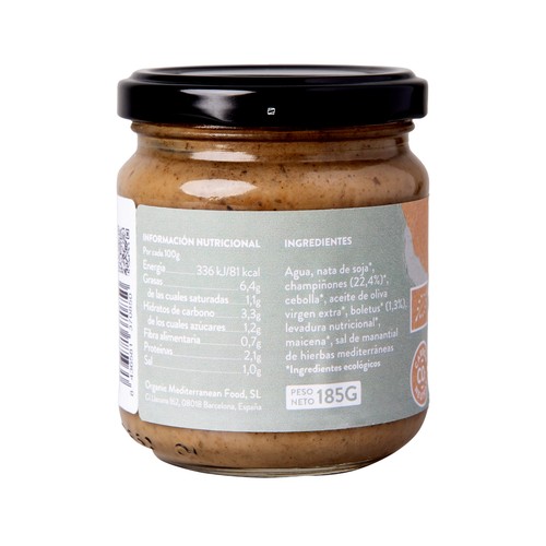 CONCA ORGANICS Salsa setas, vegana 185 g.