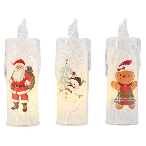 Vela con luz Led y diseño navideño 15cm modelos surtidos, SNC