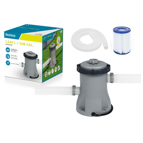 Bomba depuradora de piscina con cartucho 1249 L/h, BESTWAY.