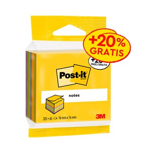 Imagen de Taco de 390 notas adhesivas, cuadradas y de diferentes colores POST-IT Notes.