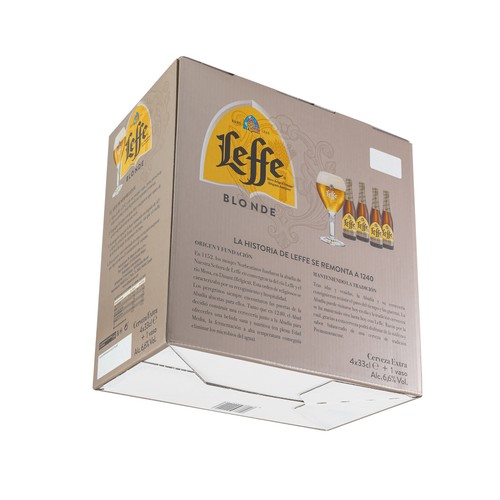 CERVECISTAS Estuche de cervezas CERVECISTAS LEFFE BLONDE 4 uds. x 33 cl. + copa regalo