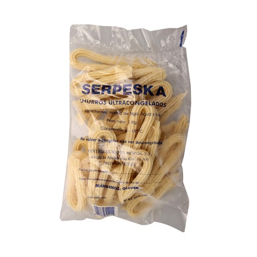 SERPESKA Churros ultracongelados con forma de lazo SERPESKA 1000 g.