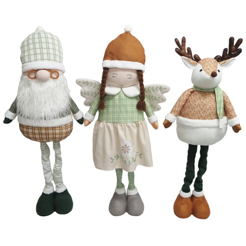 Figura Extensible Santa Cláus, Ángel y Reno decoración Navidad 106cm modelos surtidos, SNC