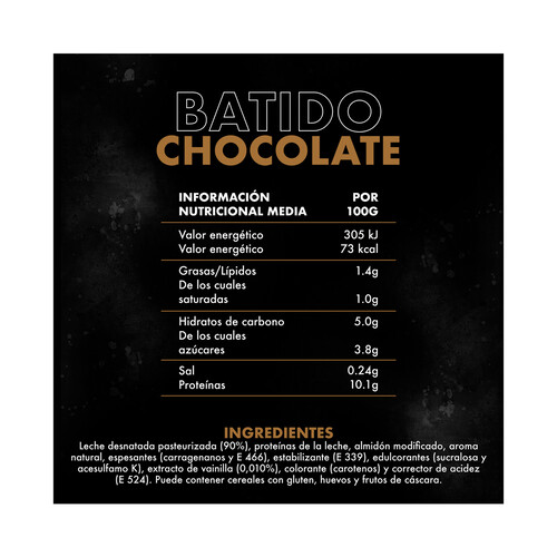 YOPRO Batido con sabor a chocolate, sin azúcares ni grasa y con alto contenido en proteinas YOPRO de Danone 250 ml.