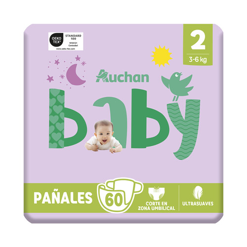 PRODUCTO ALCAMPO Baby Pañales talla 2 (3-6 kg) 60 uds.