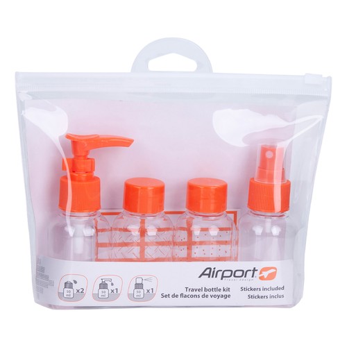 Kit de botes para viaje de 50 ml, color naranja, ALCAMPO.